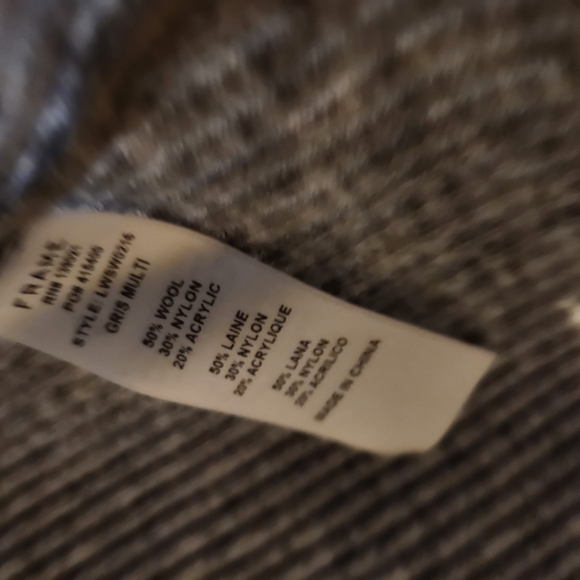 FRAME Rib Knit Ruffle Cuff Wool Blend Sweater Size Small - Picture 6 of 9